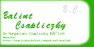 balint csapliczky business card